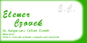 elemer czovek business card