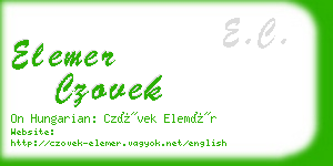 elemer czovek business card